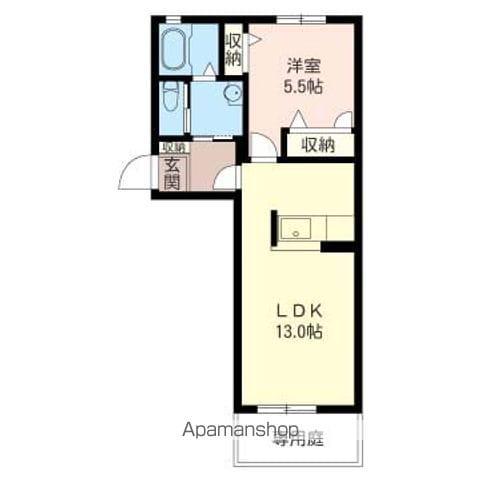 フェリチタ雲雀(1LDK/1階)の間取り写真