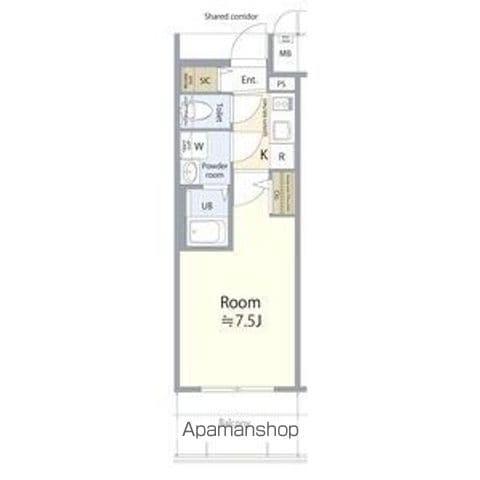 エスリード名古屋サザンプレイス(1K/11階)の間取り写真