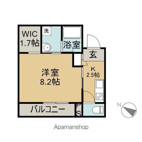 Mスクエア コート(1K/2階)の間取り写真