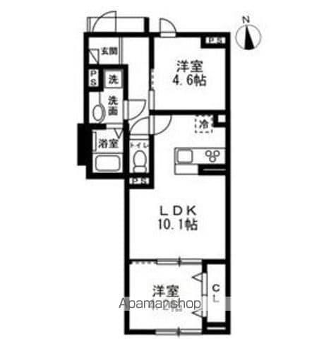 BONHEUR(2LDK/3階)の間取り写真