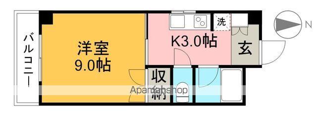 メゾン・ブルーム(1K/2階)の間取り写真