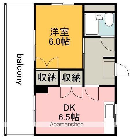 瓜田ビル(1DK/3階)の間取り写真