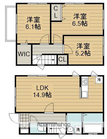 西武鉄道拝島線 東大和市駅 徒歩11分 2階建 築1年(3LDK)の間取り写真