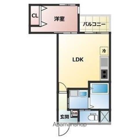 ALEGRIA草津(1LDK/1階)の間取り写真
