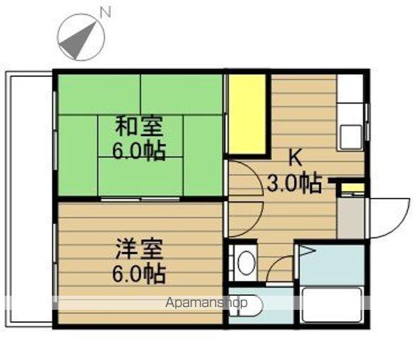 メゾンド平岡(2K/2階)の間取り写真