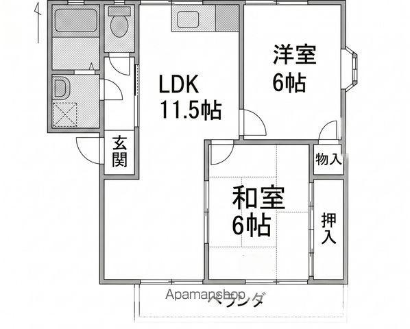 ラプラージュKINOSHITAⅡ(3DK/2階)の間取り写真