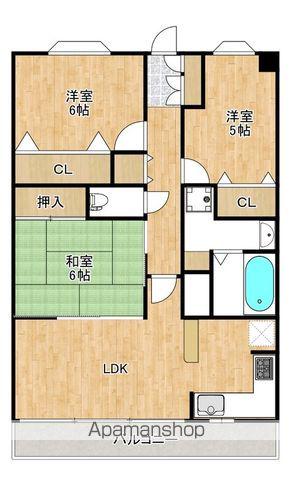 グーディッシュ松戸八柱(3LDK/5階)の間取り写真