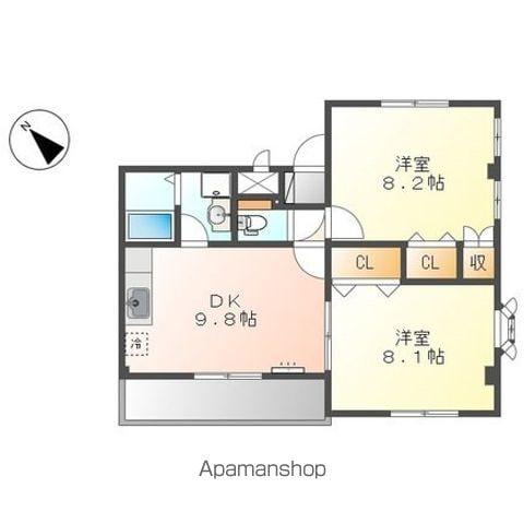 ドルチェ井上弐番館(2LDK/2階)の間取り写真