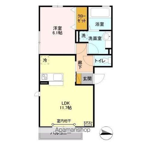 エアフォルク(1LDK/1階)の間取り写真