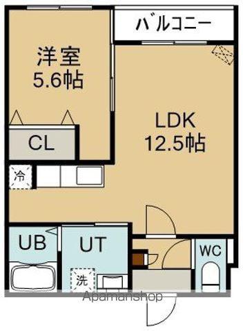 GROOVE COURT桔梗(1LDK/2階)の間取り写真