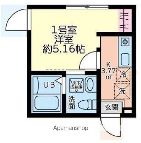 シティハイツ立川立飛(1K/3階)の間取り写真