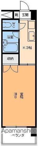 シティーハイツ本町(1K/3階)の間取り写真