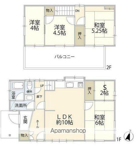 常磐線 柏駅 徒歩27分 2階建 築57年(4SLDK)の間取り写真