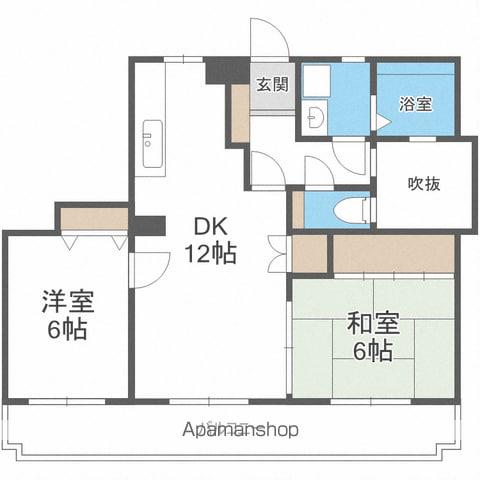オリエントハイツ新室見Ⅱ(2LDK/4階)の間取り写真