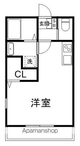 クオーレ習志野台Ⅱ(ワンルーム/2階)の間取り写真