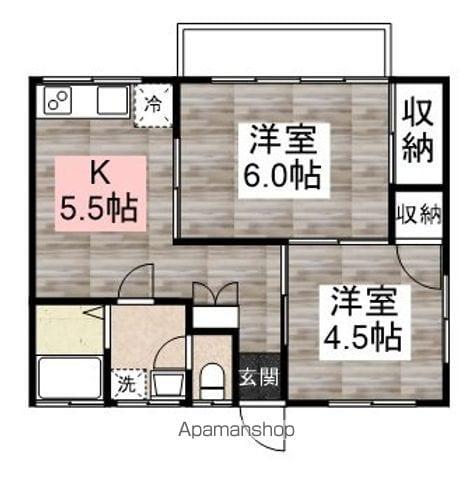 宮田荘(2K/2階)の間取り写真