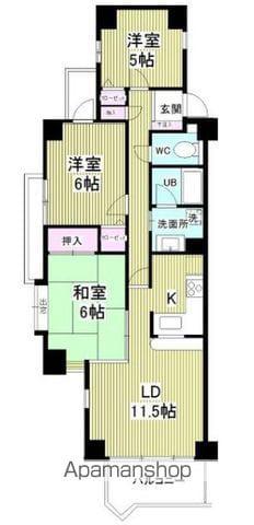 INSURANCE BLDG XⅡ(3LDK/2階)の間取り写真
