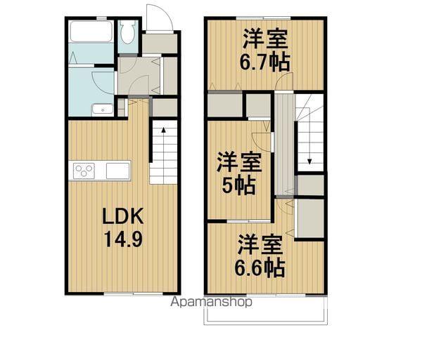 鶴見線 鶴見駅 徒歩11分 2階建 築1年(3LDK/1階)の間取り写真