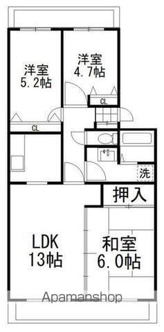 コートウィステリア(3LDK/3階)の間取り写真