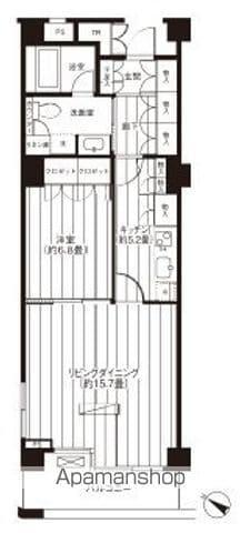 ヒューリック浅草一丁目(1LDK/4階)の間取り写真
