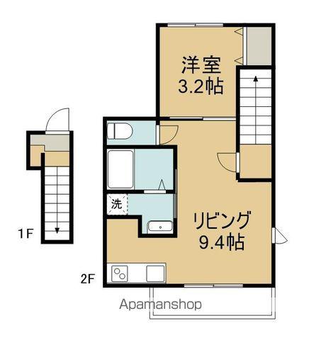 リトスメラン富久山C(1LDK/2階)の間取り写真