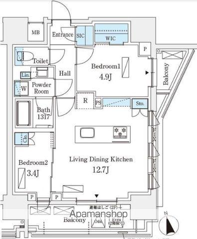 シーズンフラッツ浅草六丁目(2LDK/5階)の間取り写真