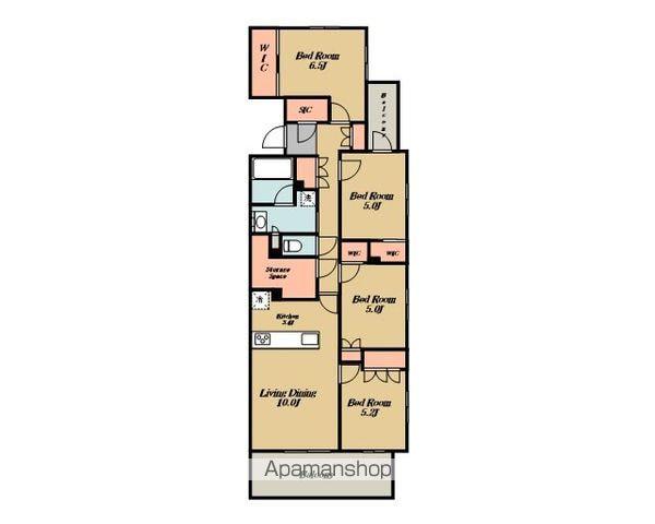 KDXレジデンス武蔵境Ⅱ(4SLDK/1階)の間取り写真