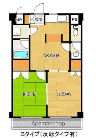 メインビル国立(2DK/4階)の間取り写真