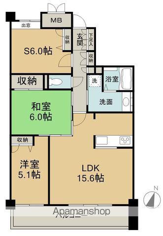 レゾナンス庚午(3LDK/2階)の間取り写真