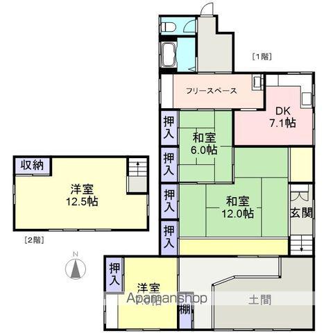 東北本線 松川駅 徒歩144分 2階建 築66年(4DK)の間取り写真