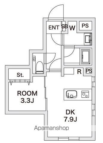 エスペランサ荻窪(1DK/1階)の間取り写真