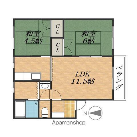 コーポ203(2LDK/2階)の間取り写真