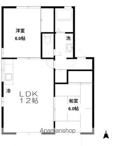 ブランシェ・ドミールB棟(2LDK/1階)の間取り写真