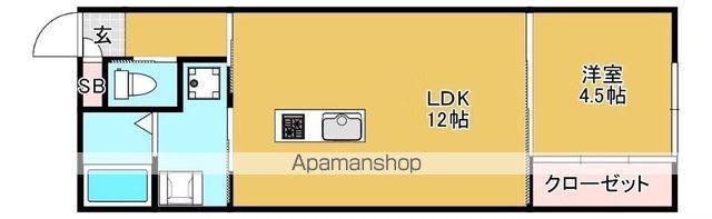 GROWTH RIVER(1LDK/2階)の間取り写真