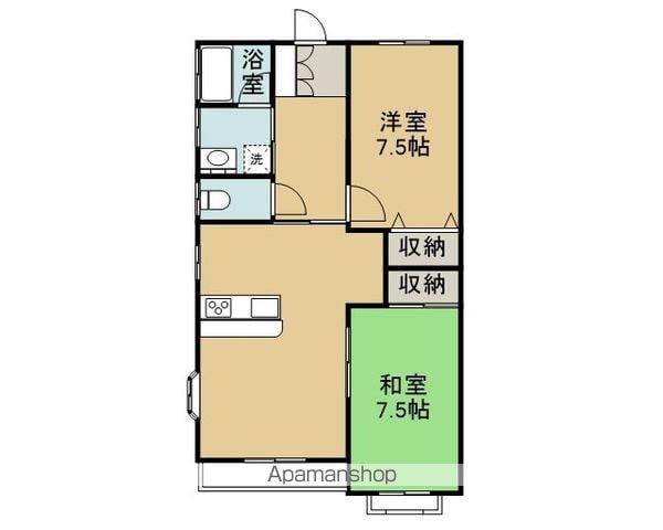 コモン青山C(2LDK/2階)の間取り写真