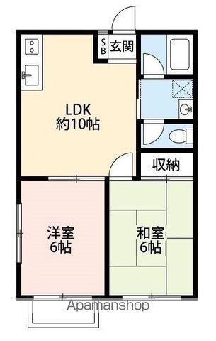 アビタシオン・ポポロ(2LDK/1階)の間取り写真