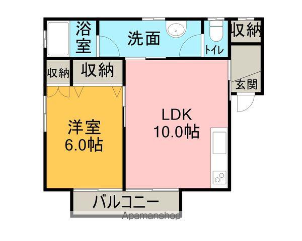 レジデンス鶉久保B(1LDK/1階)の間取り写真