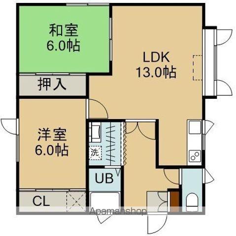 クレストコート(2LDK/1階)の間取り写真