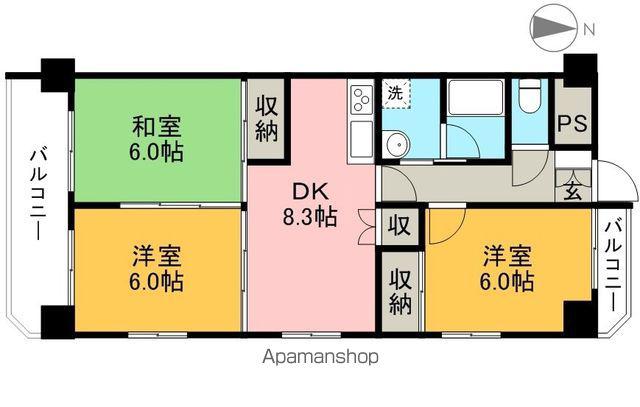 レジデンツアハト(3DK/9階)の間取り写真
