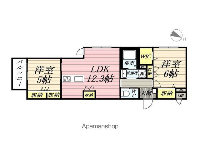 MAISON GREEN NOA(2LDK/1階)の間取り写真