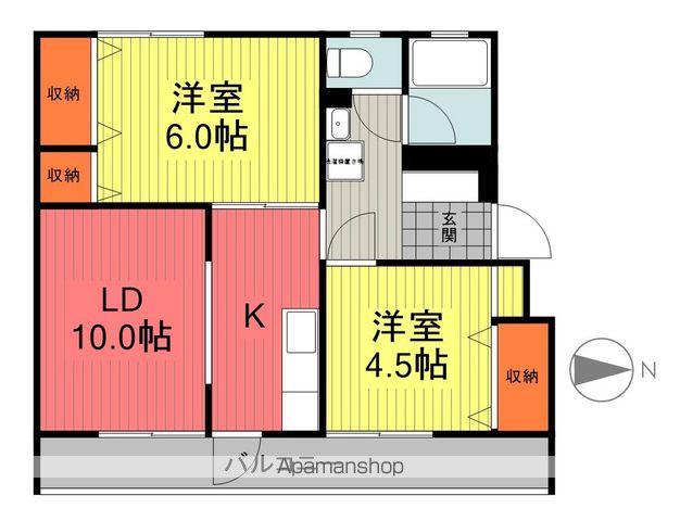 エトワール八木田(2LDK/3階)の間取り写真