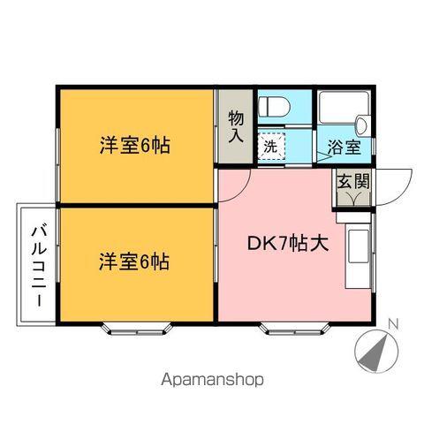 グランヴェール斉木(2DK/2階)の間取り写真