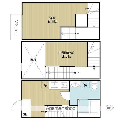 CALMATO(1K/1階)の間取り写真