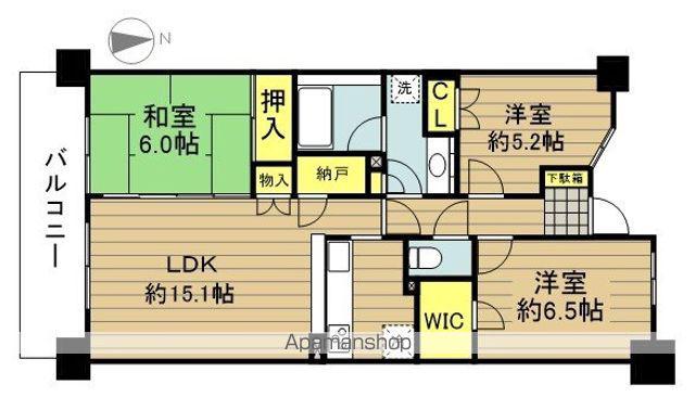 グランシンフォニア戸田公園ウエスト棟(3SLDK/12階)の間取り写真