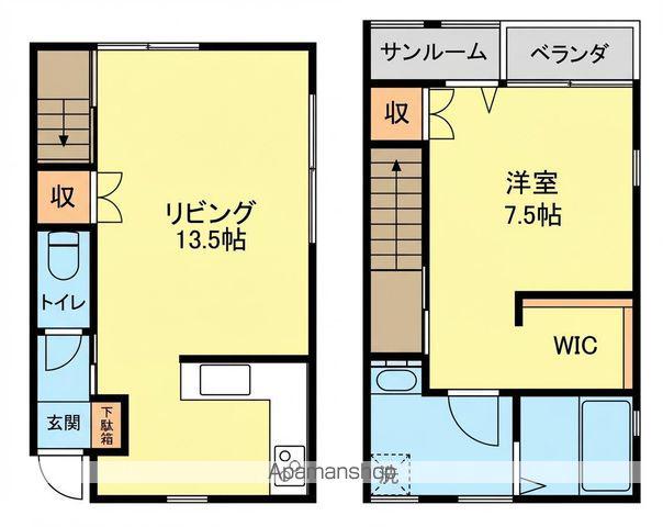 ベーススクエア(1LDK/1階)の間取り写真