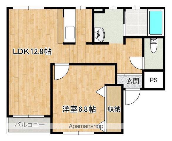 メゾン林(1LDK/2階)の間取り写真