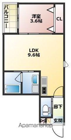 クリサンス(1LDK/1階)の間取り写真