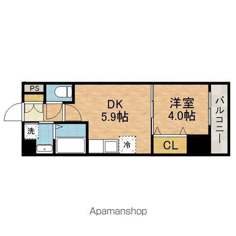 プレステージⅢ城北(1DK/2階)の間取り写真