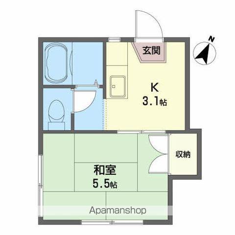 カーサこもれび(1K/1階)の間取り写真