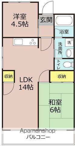 ハイツオークラ(2LDK/1階)の間取り写真